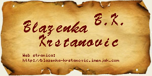 Blaženka Krstanović vizit kartica